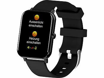 newgen medicals ELESION-kompatible Fitness-Smartwatch, Bluetooth, App, Metall, IP67