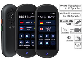 Sprachenübersetzer: simvalley Mobile 2er Set - Mobiler Echtzeit-Sprachübersetzer, 106 Sprachen, 4G, WLAN