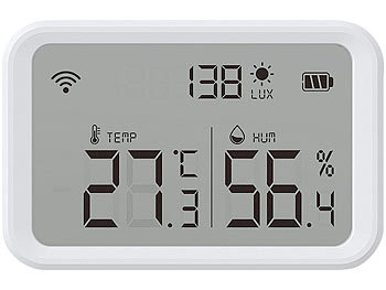 Luminea Home Control 3in1-WLAN-Sensor für Temperatur, Luftfeuchtigkeit, Versandrückläufer
