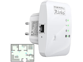 7links Mini-WLAN-Repeater mit WPS-Taste, 300 Mbit/s, Versandrückläufer