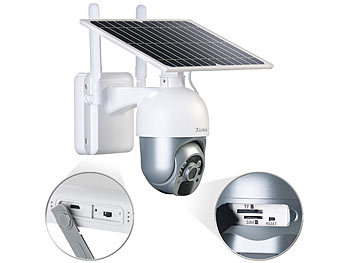 7links LTE-Pan-Tilt-Überwachungskamera, Full HD, Akku, Solarpanel, App, IP65