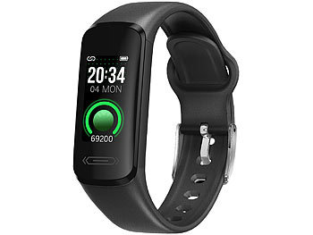 newgen medicals ELESION-kompatibles Fitness-Armband, Farbdisplay, Bluetooth, App, IP68