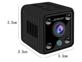 Somikon Akku-Micro-IP-Kamera, HD 720p, 120° Weitwinkel, Versandrückläufer