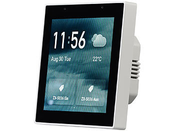 Smart Home Display: Luminea Home Control Einbau-Smarthome-Zentrale, 4"/10,2cm Touchscreen, WLAN, ZigBee-Gateway