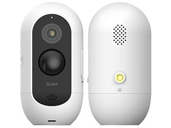 7links Akku-Outdoor-IP-Überwachungskamera, Full HD, WLAN & App, IP65