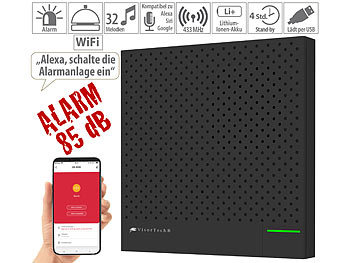 WLAN Alarm: VisorTech WLAN-Alarmanlage mit Funk-Anbindung, App, Sprachsteuerung