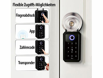 Xcase Smarter Schlüssel-Safe & WLAN-Gateway, PIN per Touch-Keys, Fingerprint