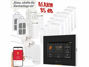 Alarmanlage Haus: VisorTech 14-tlg. Funk-Alarmanlage: 11 Sensoren, 2 Fernbedienungen, GSM WLAN App