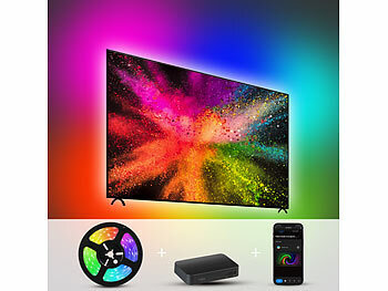 Luminea Home Control HDMI-TV-Sync-Box für Ambiente-Licht, RGB-IC-LEDs, Versandrückläufer