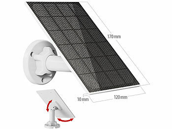 revolt 4er Universal Solarpanel für Akku IP Kameras mit USB Typ C Port, 3W