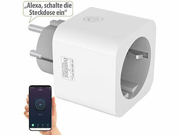 Luminea Home Control 4er-Set WLAN-Steckdosen, Energiekostenmesser, App- & Sprachsteuerung