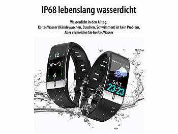 newgen medicals Fitness-Armband mit EKG-, Herzfrequenz- & SpO2-Anzeige, IP67