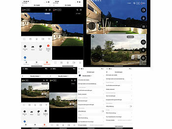 VisorTech Funk-Überwachungs-Set: Monitor-Rekorder mit 4x 2K-PT-Solar-Kamera, App
