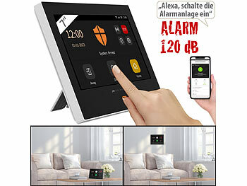 VisorTech WLAN-/4G-Alarmanlage, IPS-Touch-Display, App, Sirene, für 200 Sensoren