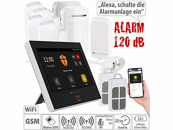 Diebstahlsicherung Einfamilienhaus Einfahmilienhaus Kabelloser Alarmset: VisorTech 10-teiliges WLAN/4G-Alarmanlage-Set mit 2 Fernbedienungen & 7 Sensoren
