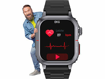 newgen medicals Fitness-Smartwatch mit EKG-, Herzfrequenz-Anzeige, Versandrückläufer