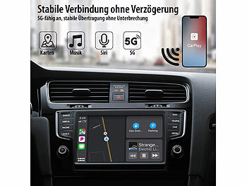 Creasono WLAN-Adapter für Apple CarPlay-Geräte mit USB, Plug and Play, 5,8 GHz