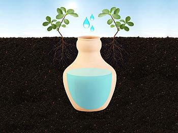 Royal Gardineer 3er-Set Terracotta-Bewässerungskugeln für Gartenbeete, 1 Liter
