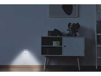 Lunartec Akku-LED-Nachtlicht, Bewegungs- & Lichtsensor, warmweiß/kaltweiß, 40lm