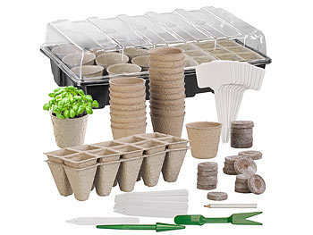 Royal Gardineer 168-tlg. Pflanzen-Anzucht-Set mit biologisch abbaubaren Pflanztöpfen