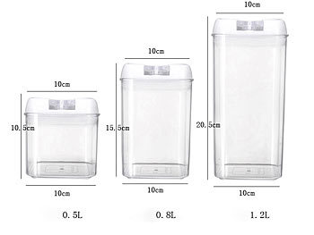 Rosenstein & Söhne 6er-Set Vorratsdosen in 3 Größen, BPA-frei, Messbecher, Labels & Stift