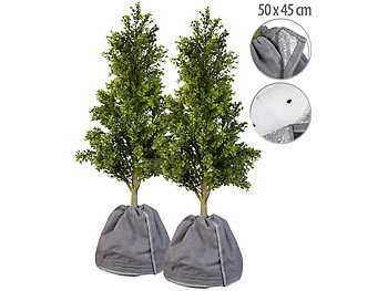 Topfpfabdeckung: Royal Gardineer 2er Set Thermo-Topfschutz für Pflanzen,50x45cm,mit Drainage,anthrazit