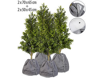Winterhauben: Royal Gardineer 4er-Set Thermo-Topfschutz für Pflanzen, je 2x 50 x 45 cm & 70 x 65 cm