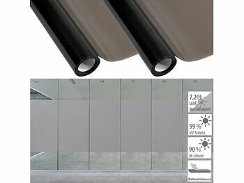 Sichtschutz: infactory 2er-Set Sichtschutzfolie, selbsthaftend, 60 x 200 cm, Grau-Matt