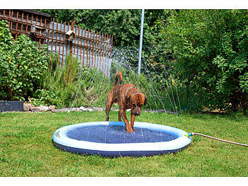 infactory 2er-Set Wasser-Spielmatte für Kinder & Hunde, Schlauchanschluss, PVC