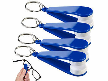 Brillenputzer: PEARL 4er-Set Brillen-Putz-Zangen mit fusselfreien Mikrofaser-Pads
