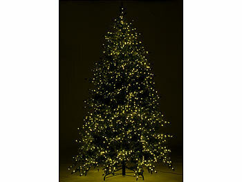 infactory Künstlicher Premium-Weihnachtsbaum mit 3000 LEDs, 8 Leuchtmodi, 210 cm