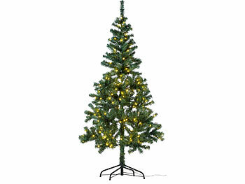 infactory Weihnachtsbaum mit Bodenständer, 180 cm, 364 Spitzen, 240 LEDs