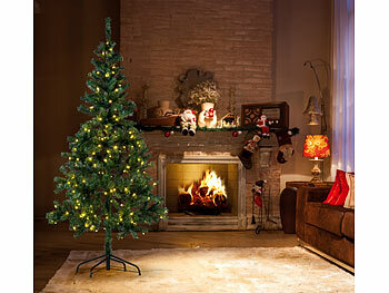 infactory Weihnachtsbaum mit Bodenständer, 180 cm, 364 Spitzen, 240 LEDs