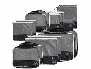 Reise-Taschen: PEARL 14er-Set Kleidertaschen aus stabilem 420D Ripstop-Polyester