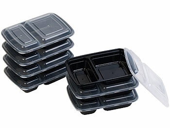 Rosenstein & Söhne 20er-Set Lebensmittel-Boxen mit je 2 Trennfächern und Deckeln, 700 ml