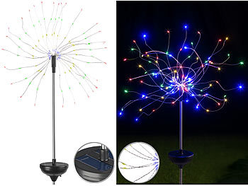 Lunartec Garten-Solar-Lichtdeko mit Feuerwerk-Effekt, 120 bunte LEDs, IP44