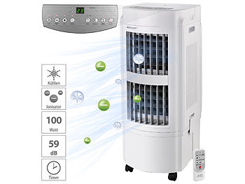 Air Cooler: Sichler 3in1-Luftkühler, -befeuchter, Ionisator, Walzen, 20l, 100W, 1400ml/h