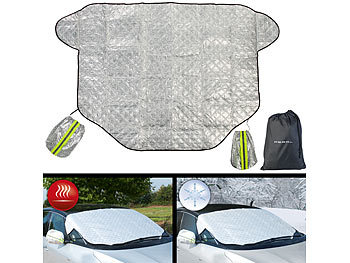 Autoabdeckung: PEARL 2in1-Anti-Eis-Scheiben-/Spiegelabdeckung und Sonnenschutz, 120x147 cm