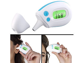newgen medicals Medizinisches Mini-Infrarot-Fieberthermometer für Ohr- & Stirnmessung