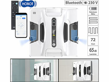 Fensterroboter: Sichler HOBOT-2S Profi-Fensterputz-Roboter; Dual-Sprüher; Sprachausgabe; App