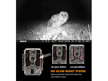 VisorTech 4K-Wildkamera mit Dual-Linse, IR-Nachtsicht, PIR-Bewegungssensor, IP65