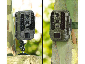 VisorTech 4K-Wildkamera mit Dual-Linse, IR-Nachtsicht, inkl. Akku-Solarpanel