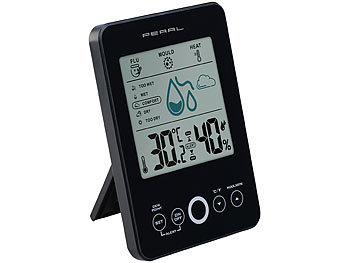 Zimmerthermometer: PEARL Digital-Hygro-/Thermometer mit Schimmel-Alarm & Komfort-Anzeige