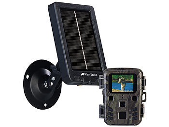 VisorTech Full-HD-Wildkamera mit PIR-Sensor, Nachtsicht, inkl. Akku-Solarpanel