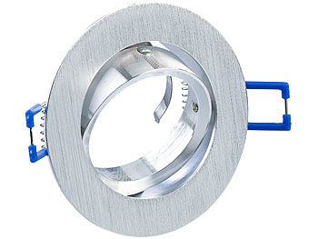 Luminea 6er-Set Einbaustrahler-Rahmen, einstellbarer Abstrahlwinkel, Aluminium