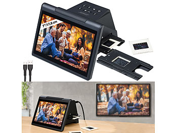 Foto digitalisieren: Somikon Stand-Alone-Dia- & Negativscanner, 7"/17,8 cm IPS-Display, 22 MP, HDMI