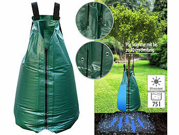 Baumbewässerung: Royal Gardineer XL-Baum-Bewässerungsbeutel, 75 l, UV-resistent, PVC, Diebstahlschutz