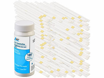 Lackmuspapier Pool: AGT 100er-Set 2in1-Wasser-Teststreifen für pH-Wert und freies Chlor / Brom