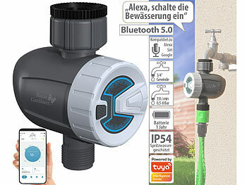 Royal Gardineer 4er-Set smarte programmierbare Bewässerungscomputer mit BT & App