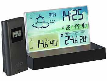 infactory Funk-Wetterstation mit rahmenlosem LCD-Display, Versandrückläufer